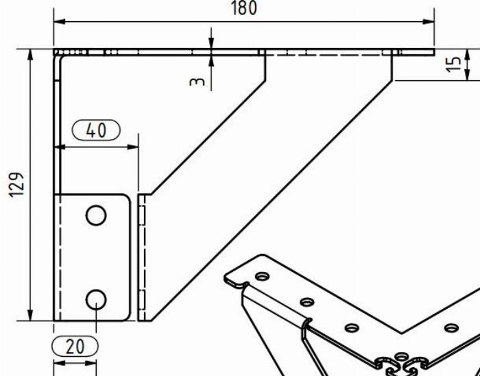 Plaque d‘angle t=3mm acier