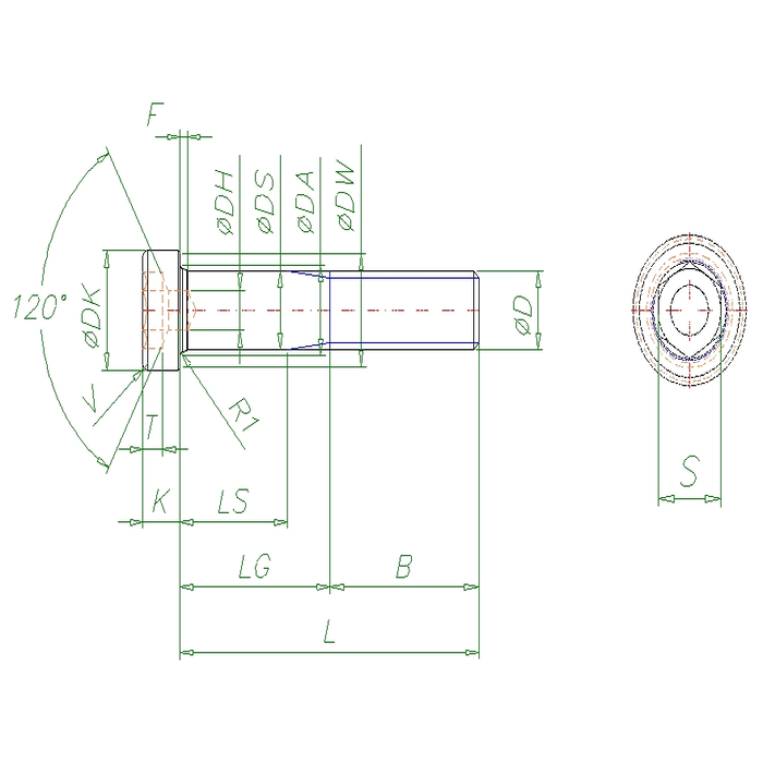 Vis à tête cylindrique DIN 6912 M12x50