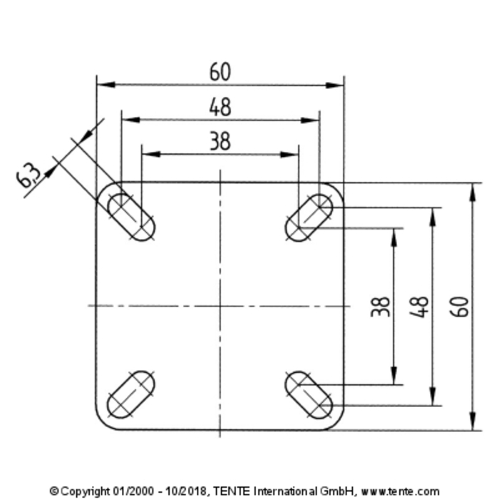 Roue 75 bride articulée sans frein