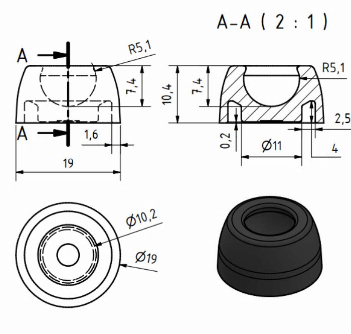 Base 20 pour pieds réglables, PA, Series 10