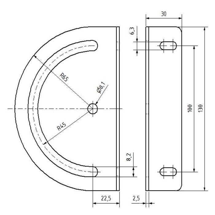 Angle de pivotement 130 Acier galvanisé LP