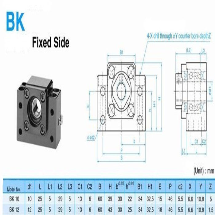 Palier fixe ( roulement sans jeu axial) BK10