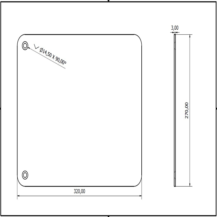 Tapis de souris 320x270 3mm acier noir