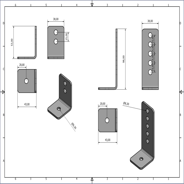 Siège réglable en inclinaison 4 pièces