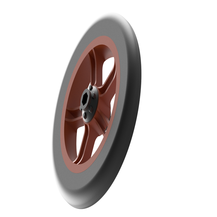 Roue de transport 304,8 mm à roulements à billes en caoutchouc solide