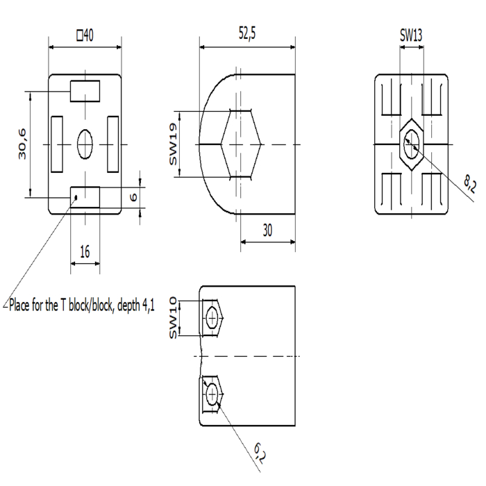 Joint hexagonal en plastique 40