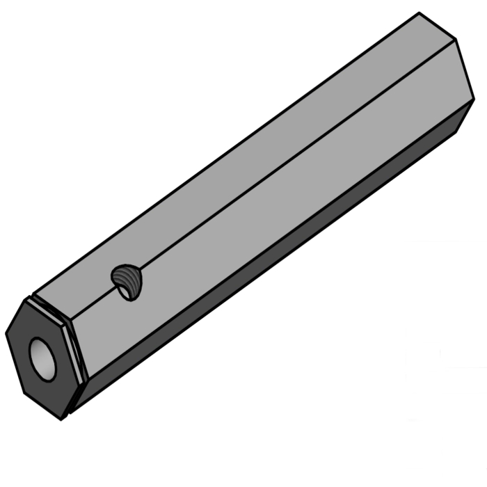Axe hexagone en acier SW19 L=118,5mm - M8