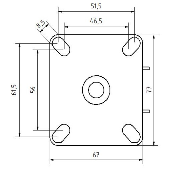 Roue 100 bride articulée sans frein