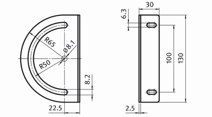 Angle pivotant 130 acier galvanisé noir