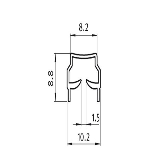 Profilé à encastrer noir rainure 8 B-Type (1 mètre)